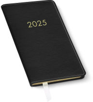 2025 Paper Source Black Leather Weekly Pocket Planner